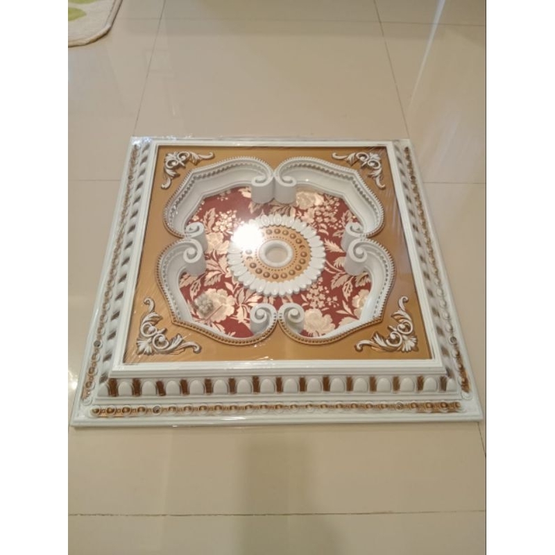 Jual PROMOOO...!! ORNAMEN LAMPU PLAFON ARTISTIK PVC 60CM*60CM / Ornamen ...