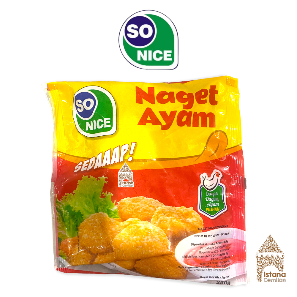 Jual So Nice Naget Ayam Chicken Nugget Daging 250 Gram Shopee Indonesia