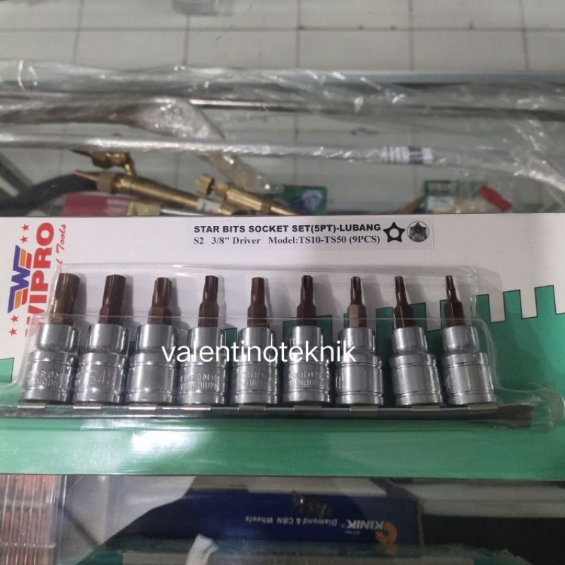 Jual WIPRO STAR BIT SOCKET SET 5PT (POINT) 9PC 3/8