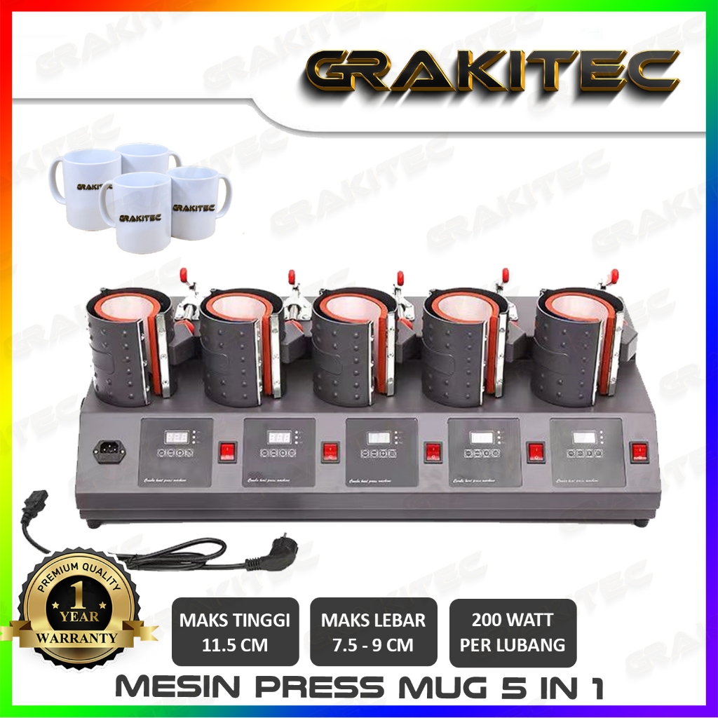 Jual MESIN PRESS MUG 5 LUBANG 11Oz Grakitec SBY | Shopee Indonesia