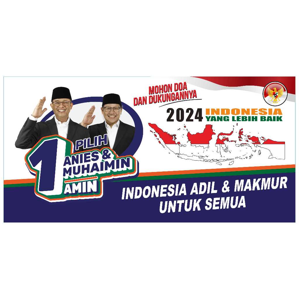 Jual SPANDUK AMIN 2024. 2 X 1 M. LANGSUNG KIRIM | Shopee Indonesia