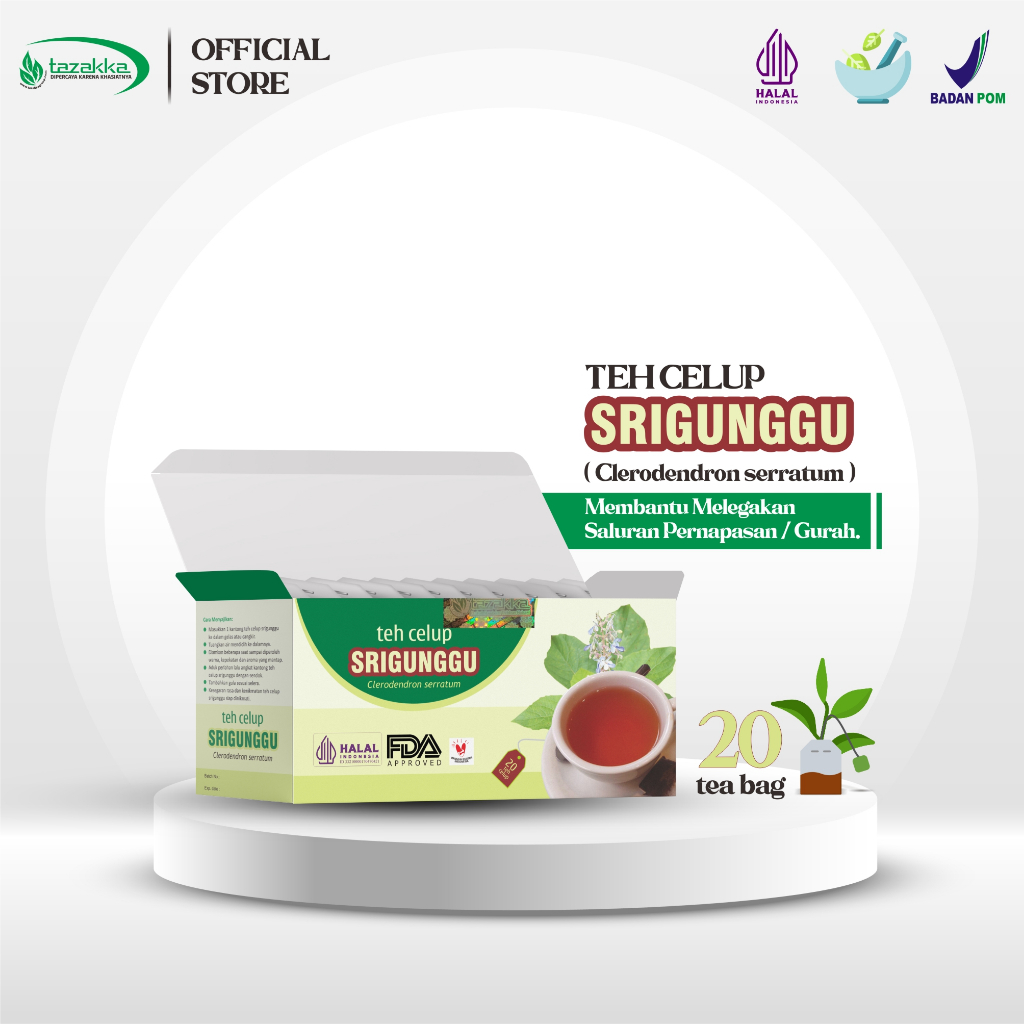 Jual Teh Srigunggu Tazakka Isi 20 Kantung Celup Minuman Kesehatan Herbal Obat Gurah Dahak 0527