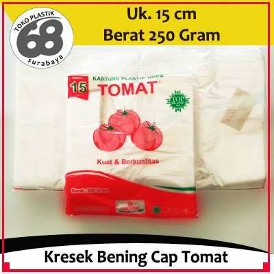 Kresek Bening Merk Tomat Ukuran 15 x 33 cm Berat Isi 250 Gram