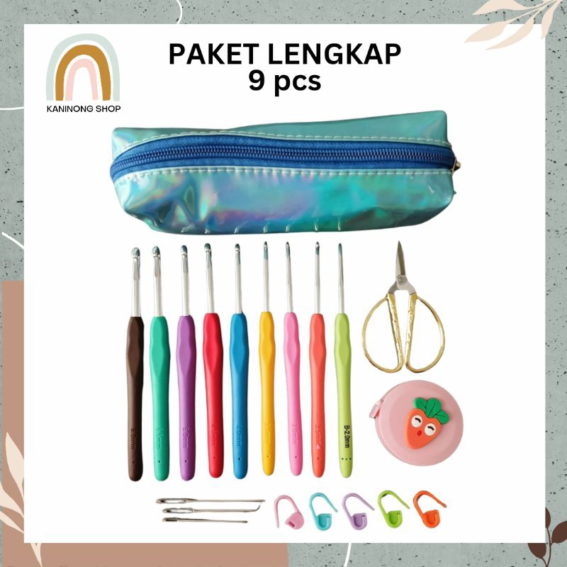 Jual [ KANINONG ] Set Hakpen Jarum Rajut Rajut Warna Warni Gagang ...