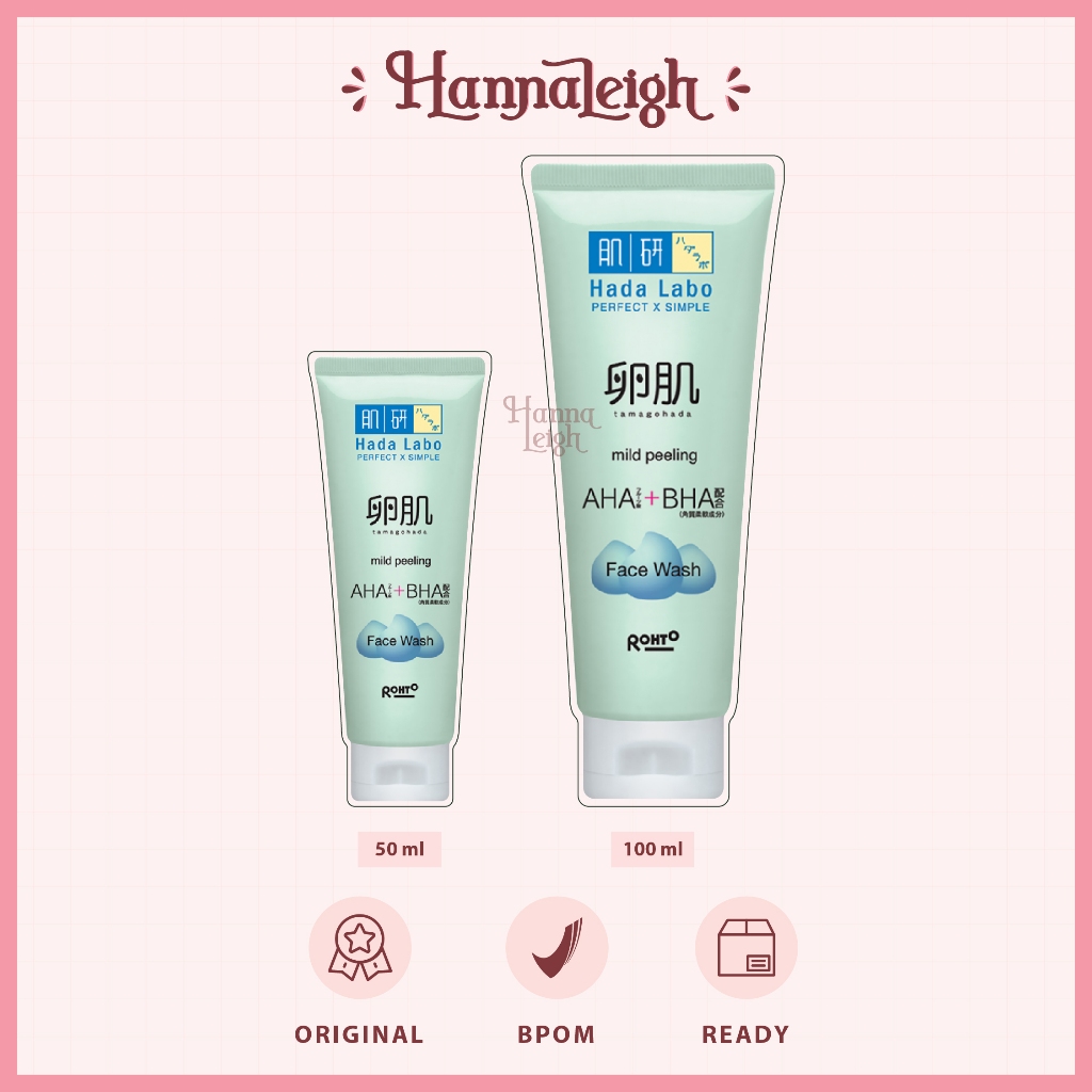 Jual HADA LABO Perfect X Simple Tamagohada Mild Peeling AHA + BHA Make up Remover + Face Wash