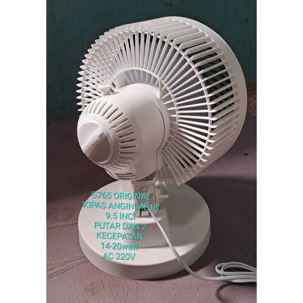 Jual G765 ORIGINAL KIPAS ANGIN MEJA DESK FAN 9.5 INCI IN PUTAR OTOMATIS ...