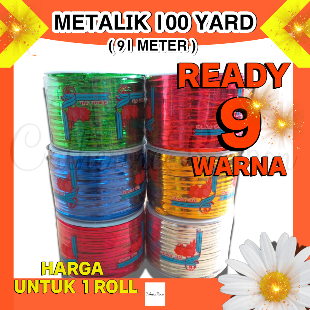 Jual Pita Kawat Kawat Metalik Souvenir 100 Yard Shopee Indonesia