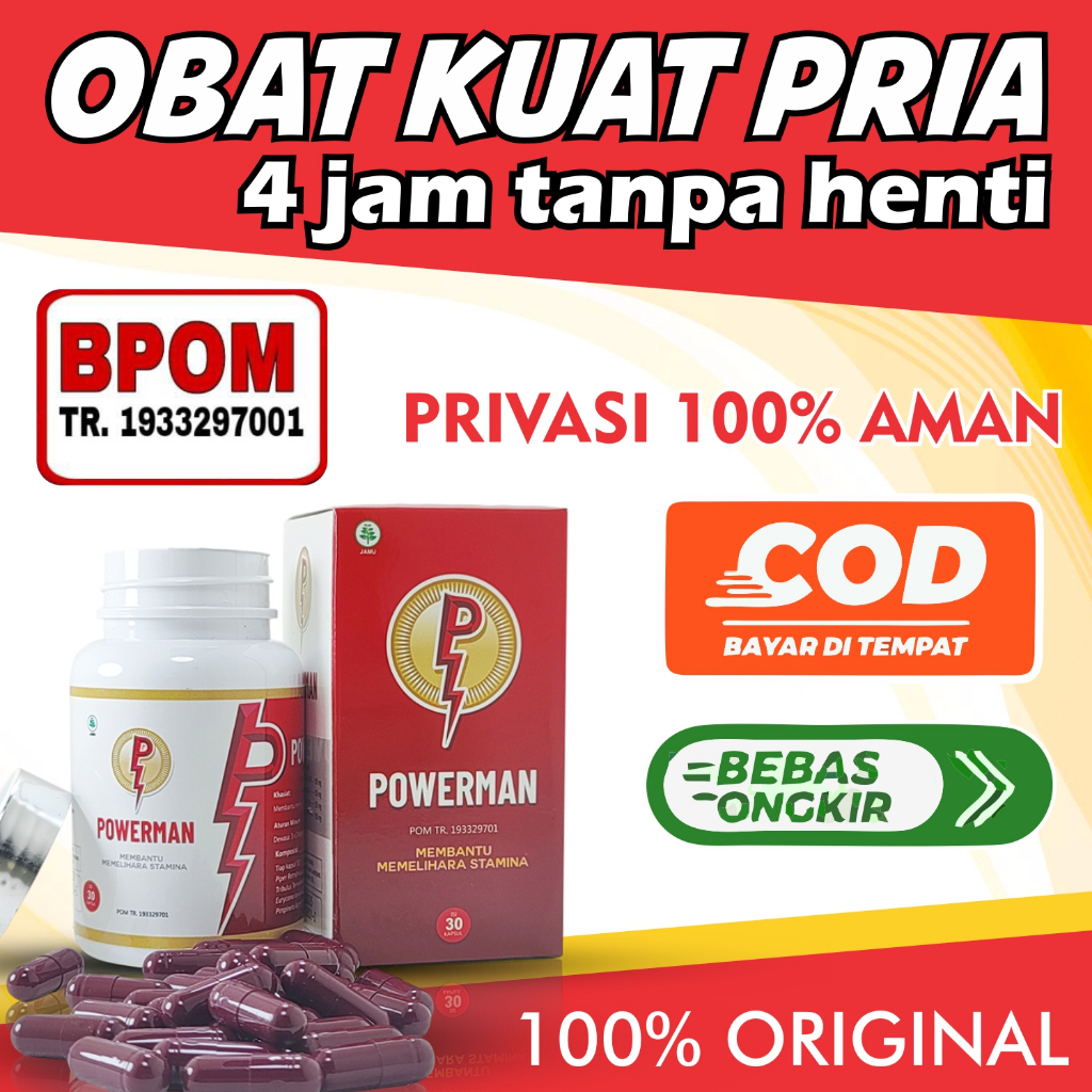 Jual Ob 2 Powerman Obat Kuat Tahan Lama Pria Kapsul Bpom Pasak Bumi Isi