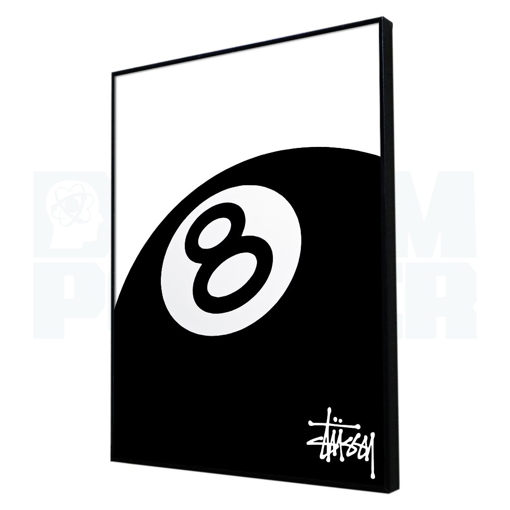 Jual [poster + Frameblock] Poster Stussy 8 Ball Frameblock Ukuran A3 