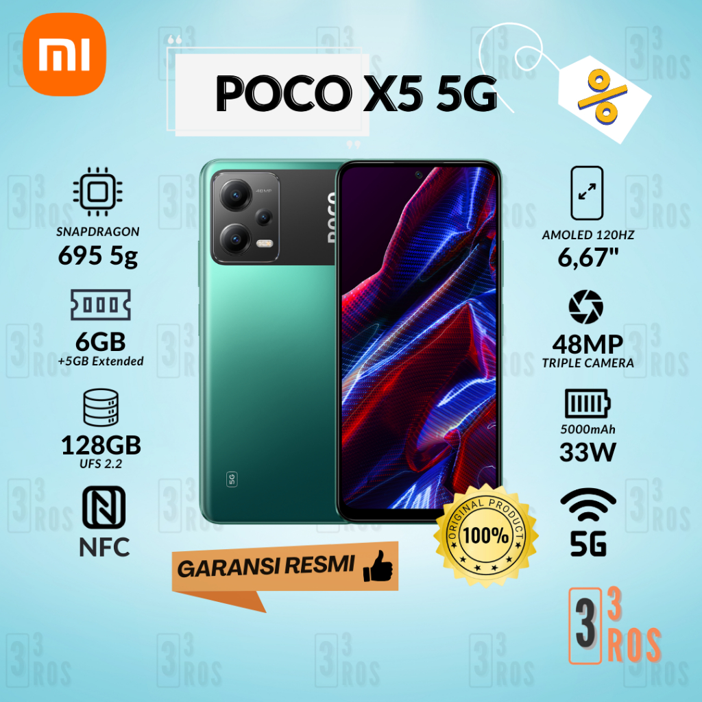 Jual Poco X5 5G 6/128 Snapdragon 695 5G Garansi Resmi | Shopee Indonesia