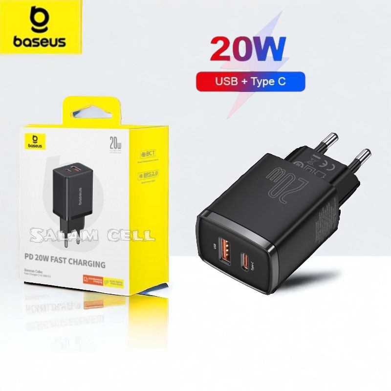 Jual Charger Baseus Quick Charger QC3.0 Type-C+USB 20W PD Fast Charge ...