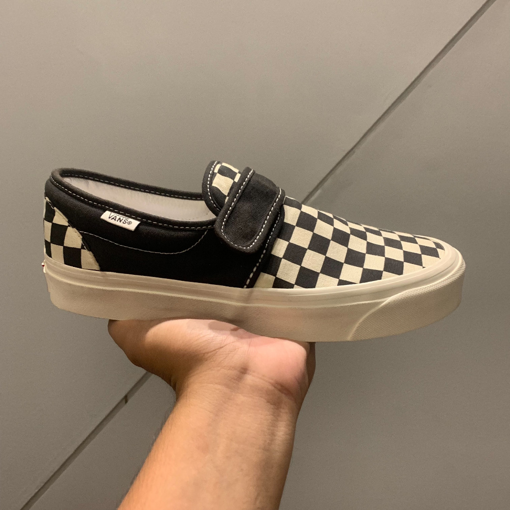 Jual VANS SLIPON 47 DX ANAHEIM CHECKERBOARD BLACK ORIGINAL Shopee Indonesia
