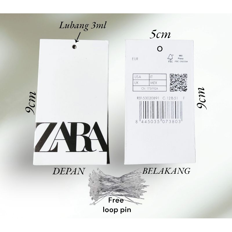 Jual HANGTAG ZARA | LABEL ZARA (300 pcs) | Shopee Indonesia