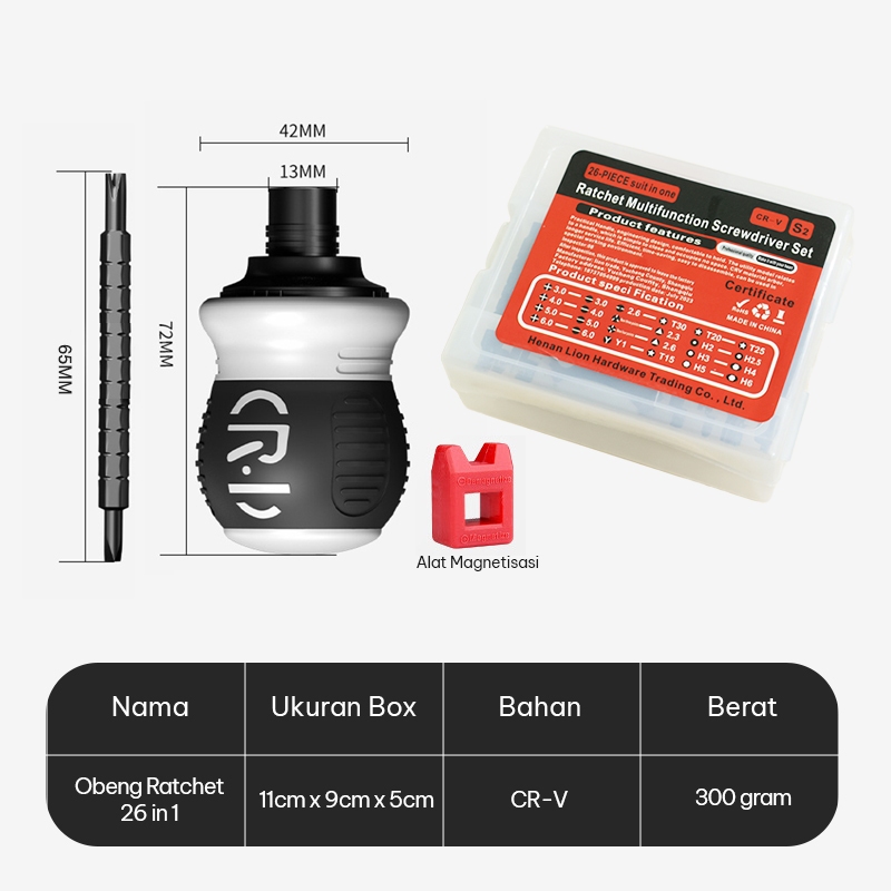 Jual Obeng Bolak Balik Cebol Termurah Set 26 In 1 | Obeng Mini / Obeng ...
