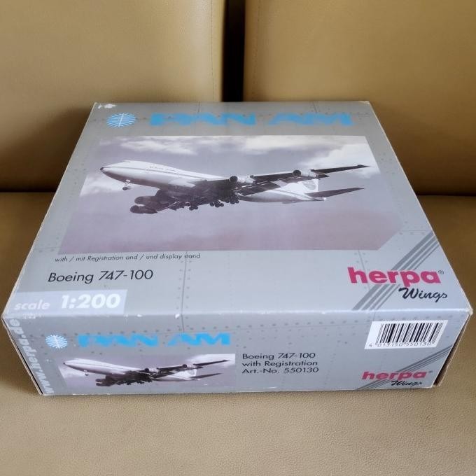 Jual Herpa Wings 1:200 Boeing 747-100 PAN AM Art.No.550130 Jual Herpa Wings 1:200 Boeing 747-100 PAN AM Art.No.550130