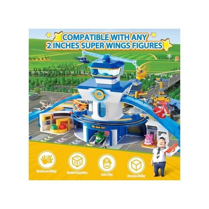 Jual Super Wings World Airport Playset Includes 2 TransformABot Jett An ...