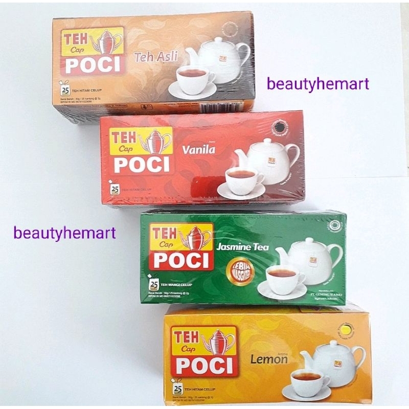 Jual Teh Cap Poci Celup Isi 25 Bags Rasa Original & Jasmine Tea - Teh ...