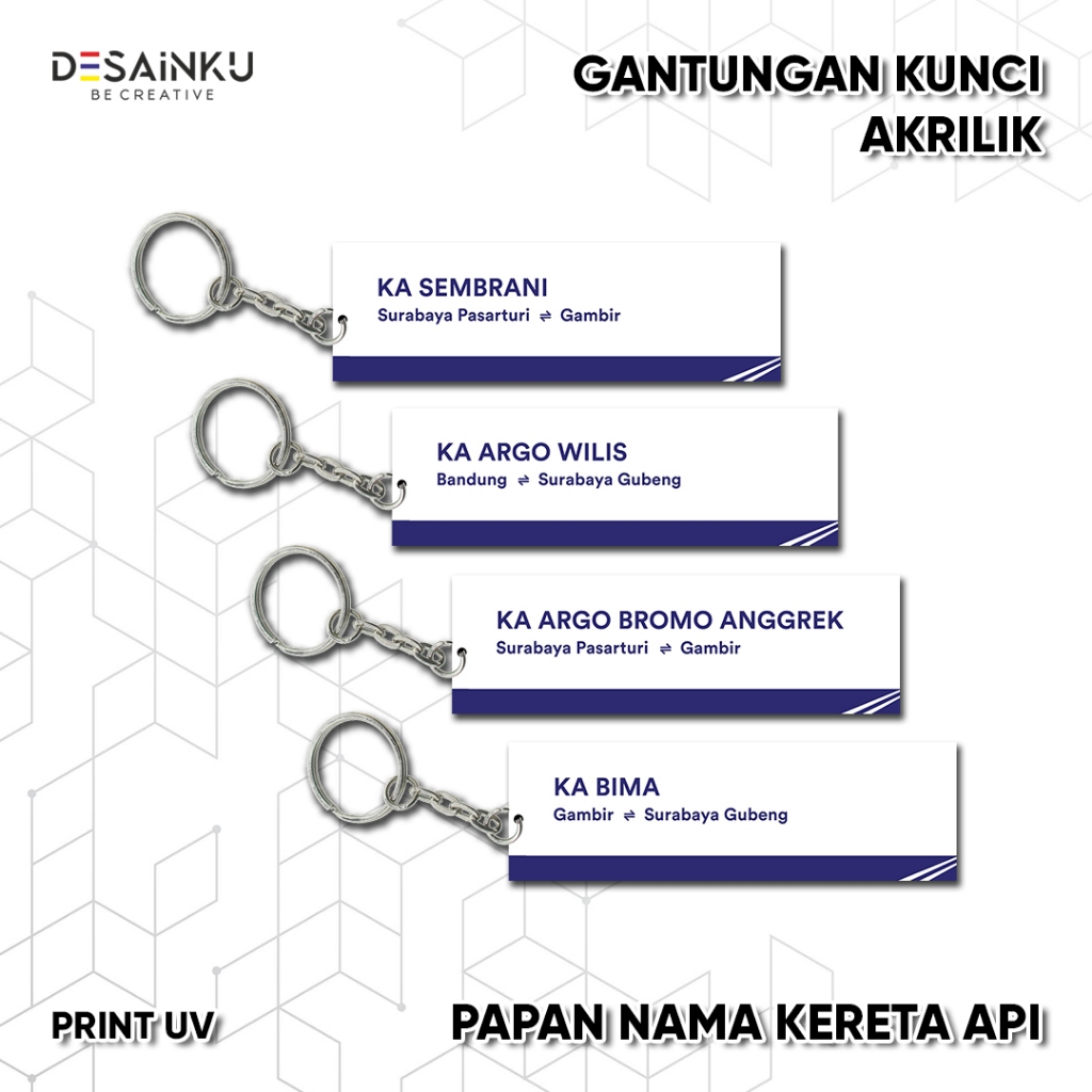 Jual Gantungan Kunci KERETA API KAI / Ganci KAI / KEYCHAIN / Keyring ...