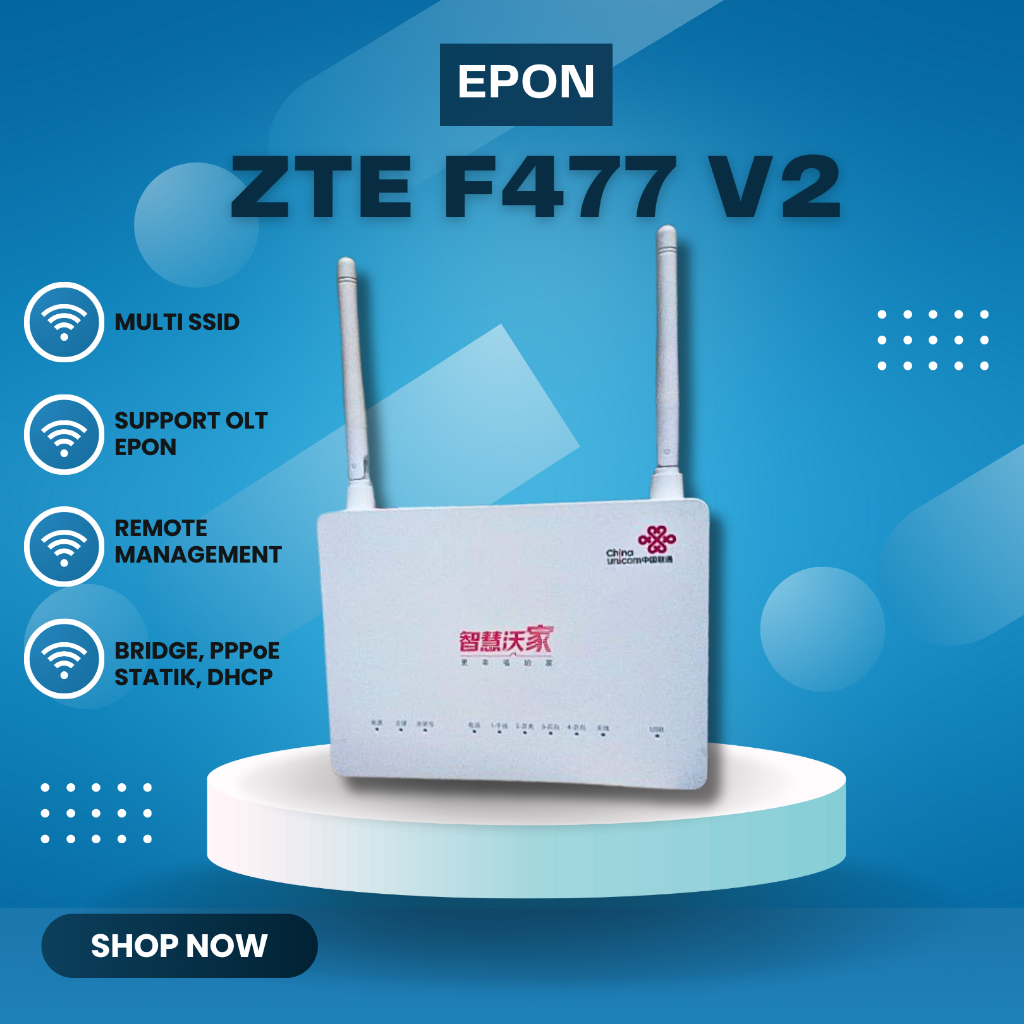 Jual ZTE F477 V2 EPON MODEM ONU ONT ROUTER NON ADAPTOR - GARANSI ...