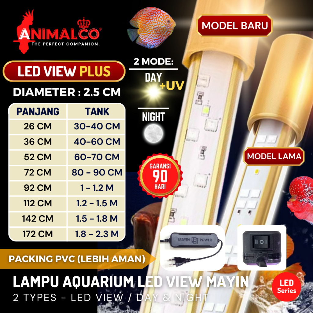 Jual Mayin Lampu Led View Plus Uv Day And Night Aquarium Akuarium