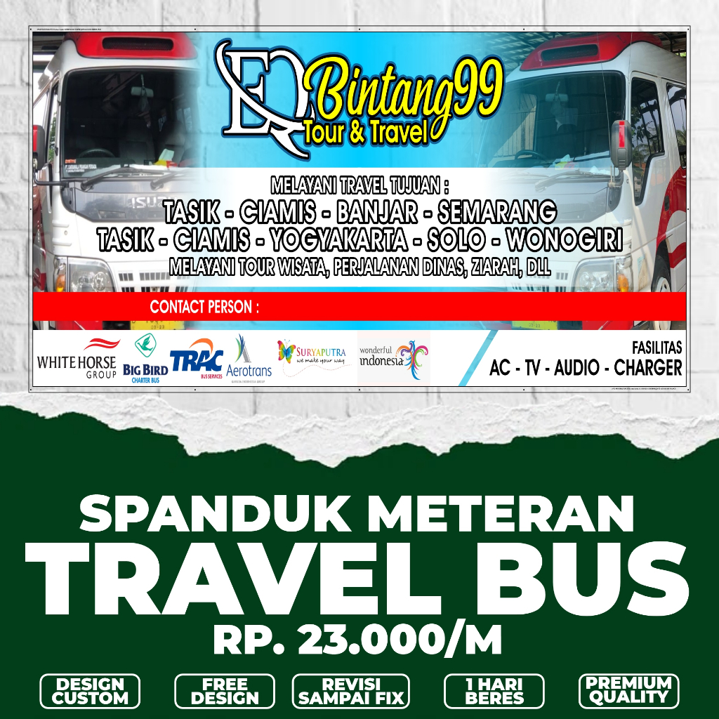 Jual Spanduk travel bus / banner travel bus / travel bus / banner ...