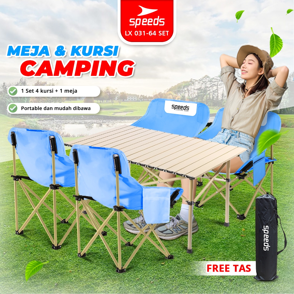 Jual Speeds Set Kursi Lipat Folding Chair Fold Table Meja Camping