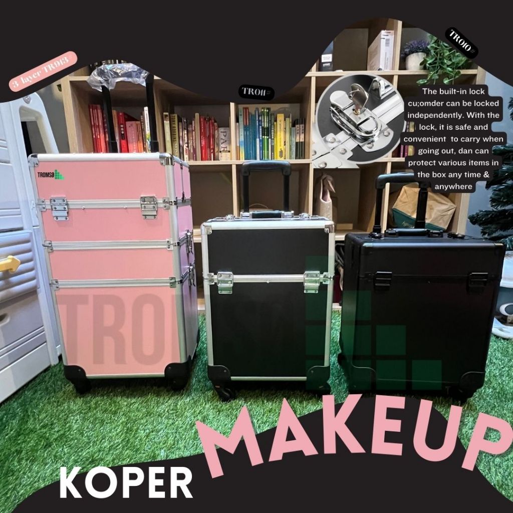 Jual Koper Make Up 3 Layer Beroda / Koper Kosmetik / Box Makeup / Koper ...