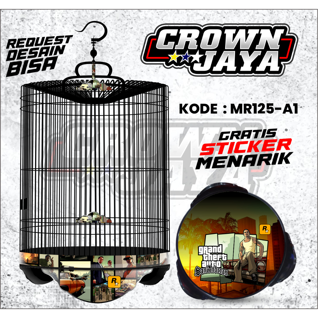 Jual Stiker Decal Sangkar Murai Hologram Desain GTA Sand Andreas ...