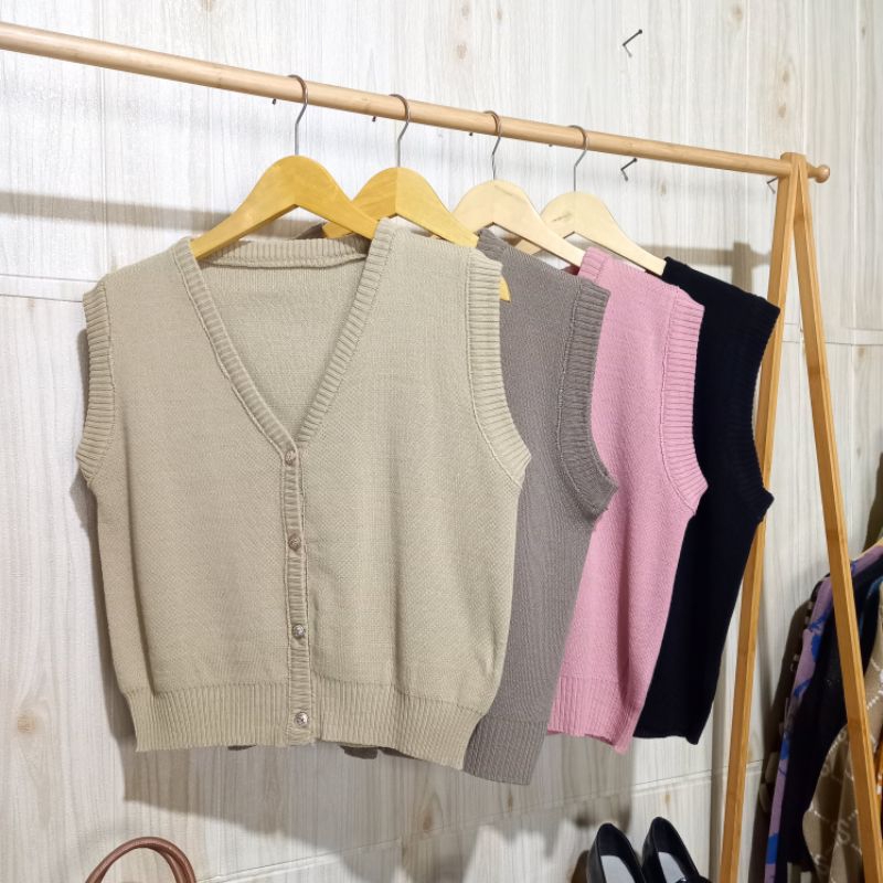 Jual Cardigan Rompi Rajut Premium Tebal Polos | Shopee Indonesia