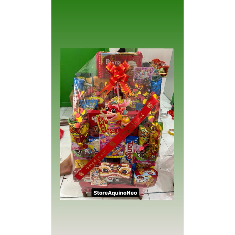 Jual Parcel imlek 2 Tingkat FreeKartu Ucapan | Shopee Indonesia