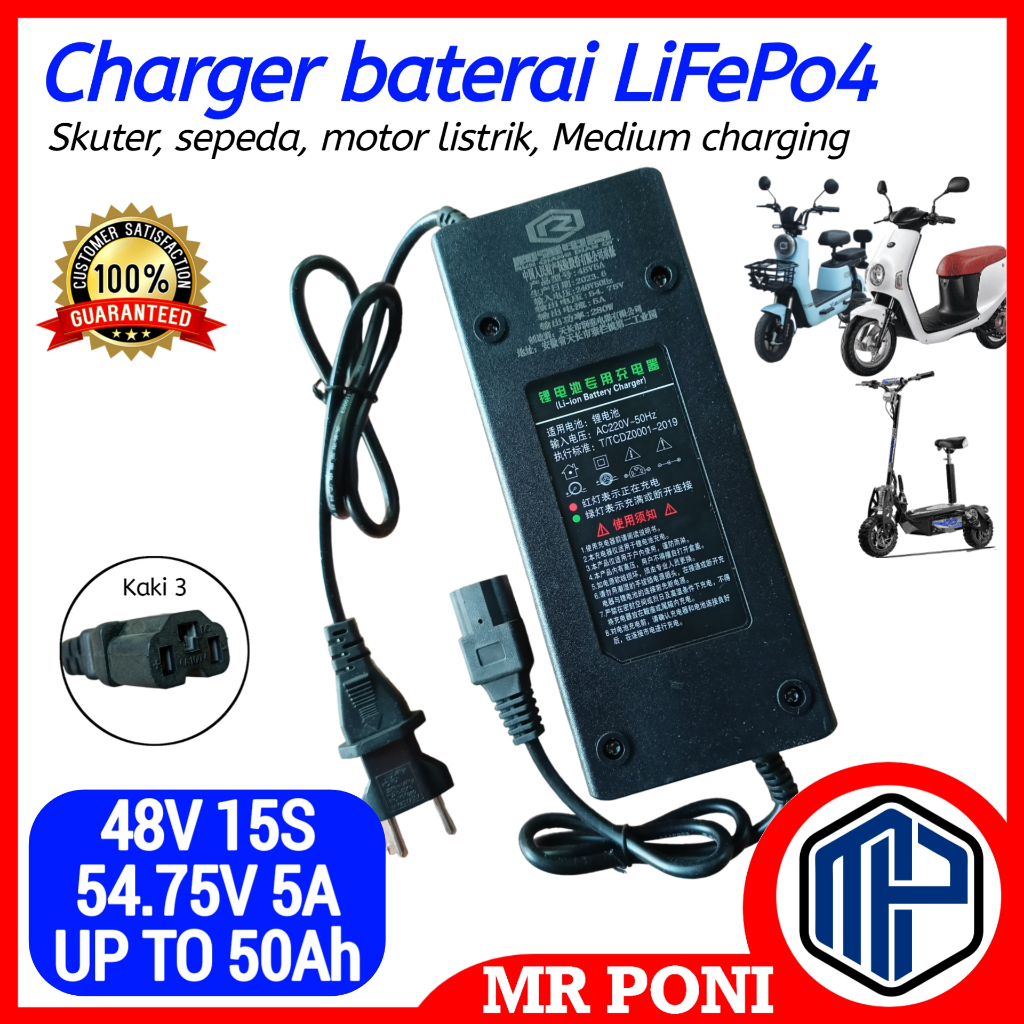 QDD 54,75 V 2 A Ladegerät Für 48 Volt 15S LiFePO4 Akkupack – Mit DC 5,5x2,1 Mm Anschluss Und Schutzfunktionen