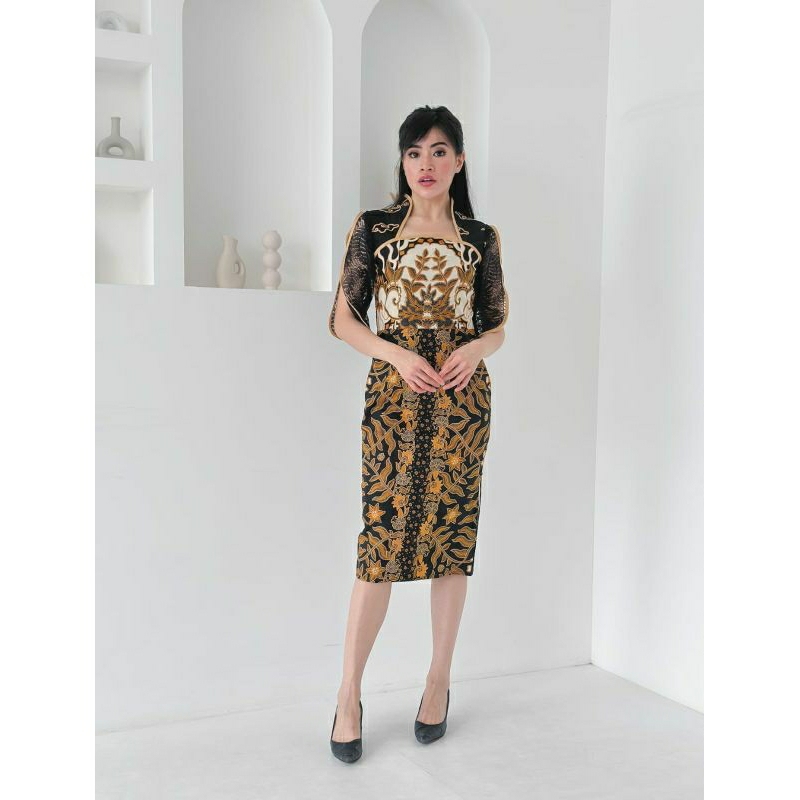 Jual Beatrice Batik Dress Hitam Coklat | Shopee Indonesia
