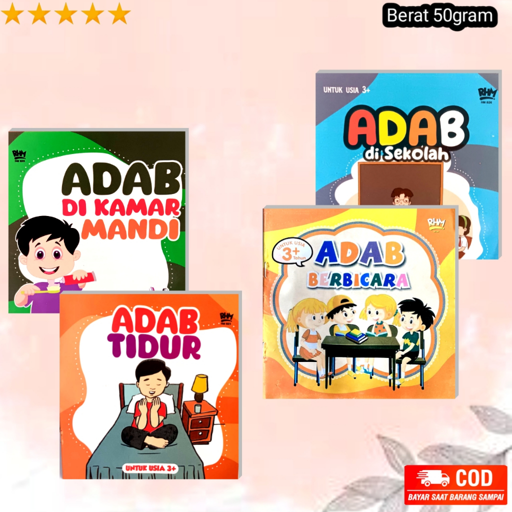 Jual Buku Cerita Anak Bergambar Islami Seri Adab / Buku Bilingual Usia 3 Tahun / Cerita Anak ...