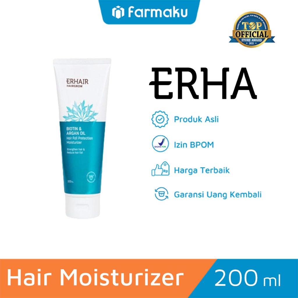 Jual Erhair Hairgrow Hair Moisturizer Pelembab Rambut Kering Rontok 200 ...