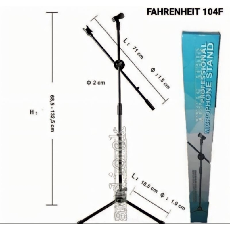 Jual Stand Mic Fahrenheit 104f Double Holder Kaki Tiga Shopee Indonesia 8869