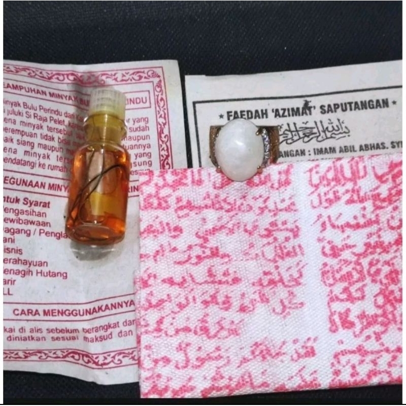 Jual Batu cincin mani gajah asli + kain rajah + minyak asihan | Shopee ...