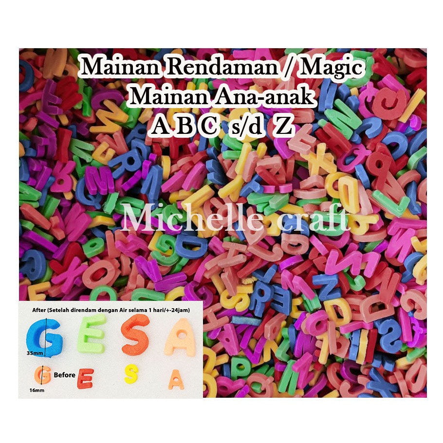Jual Huruf-Abjad-ABC-Z (50/100/250gram) rendam Waterbeads mainan anak ...