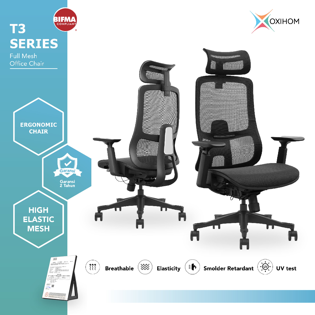 Jual Oxihom FT3 Full Mesh Foot Rest Kursi Kantor Gaming Belajar
