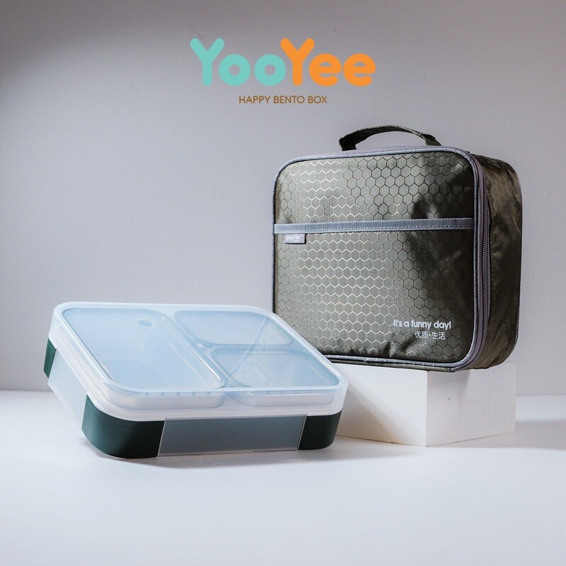 Jual lunchbox lunch box Yooyee Kotak Makan Stainless 3 sekat 1260ml