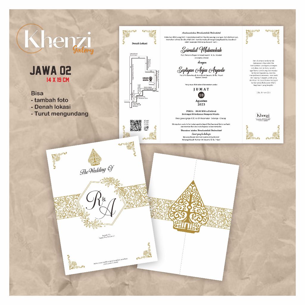 Jual undangan custom tema jawa undangan pernikahan jawa gunungan wayang