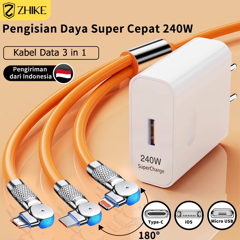 Jual Zhike Kabel Data In Fast Charging Hp Kabel Casan In Tipe C Micro Usb Ios Lightning