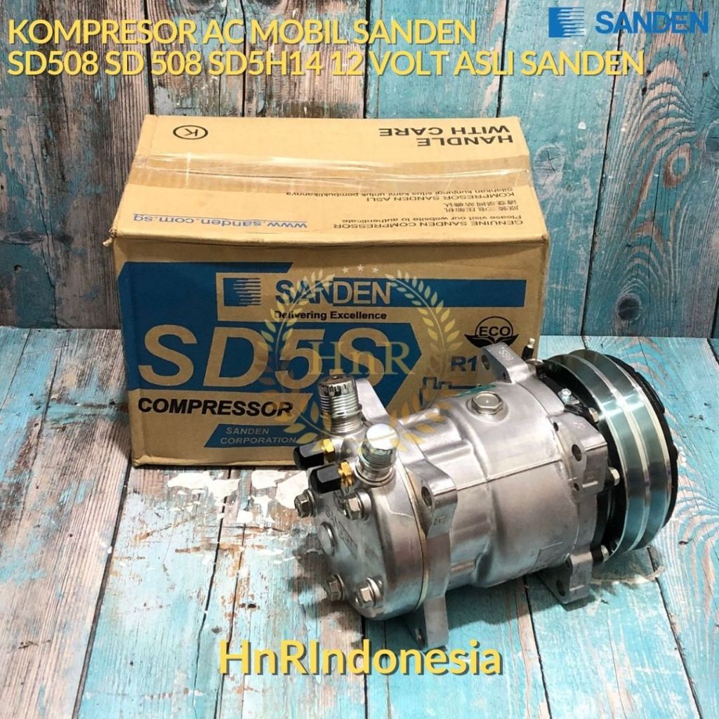 Jual Kompresor AC Mobil Sanden SD508 SD 508 SD5H14 12VOLT 12V ...