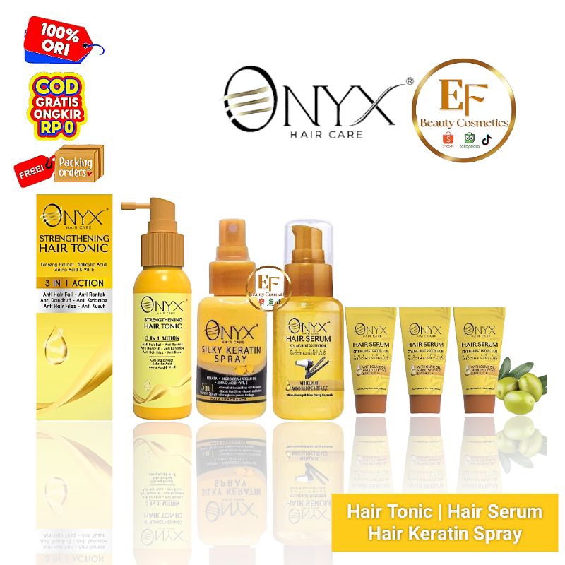 Jual ONYX Hair Serum | Silky Keratin Spray 50ml | Stregthening Hair ...