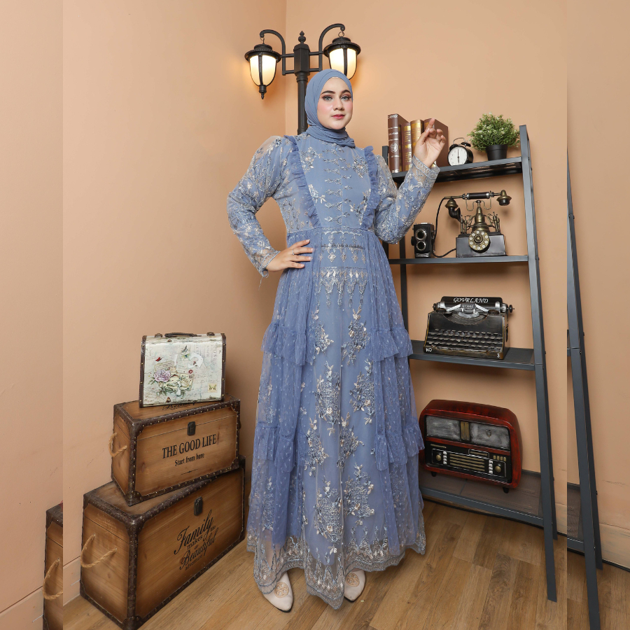 Jual Raisha Ayesha Dress Gamis Pesta Wanita Muslim Untuk Lebaran