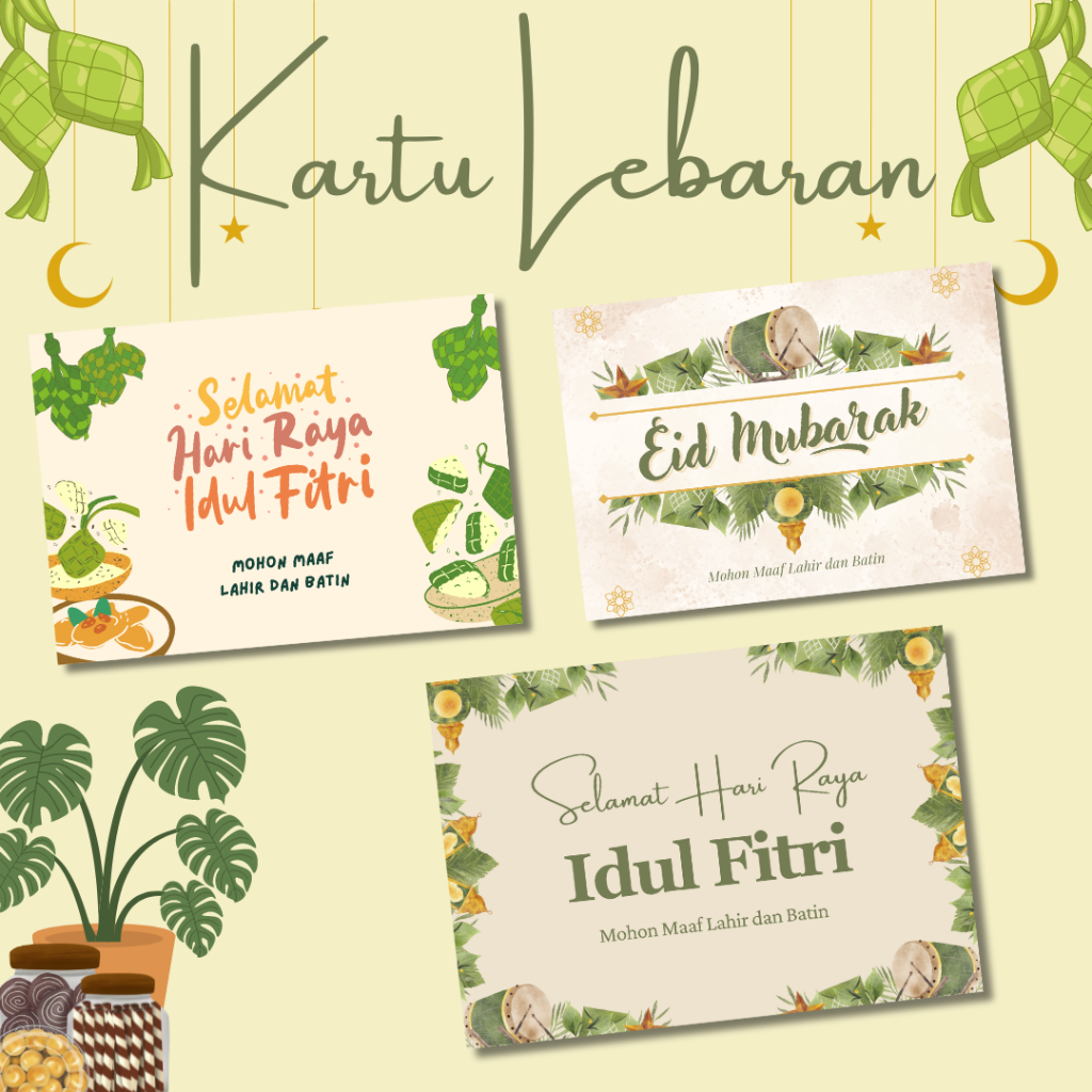 Jual [A6] Kartu Lebaran 2024 Kartu Hampers Idul Fitri Lucu - Kartu