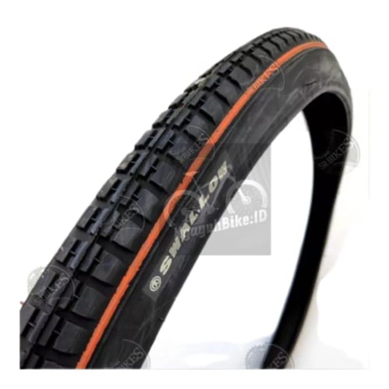 Jual Ban Luar Sepeda Ukuran 28 x 1 1/2 Swallow Hitam List Orange S-131 ...