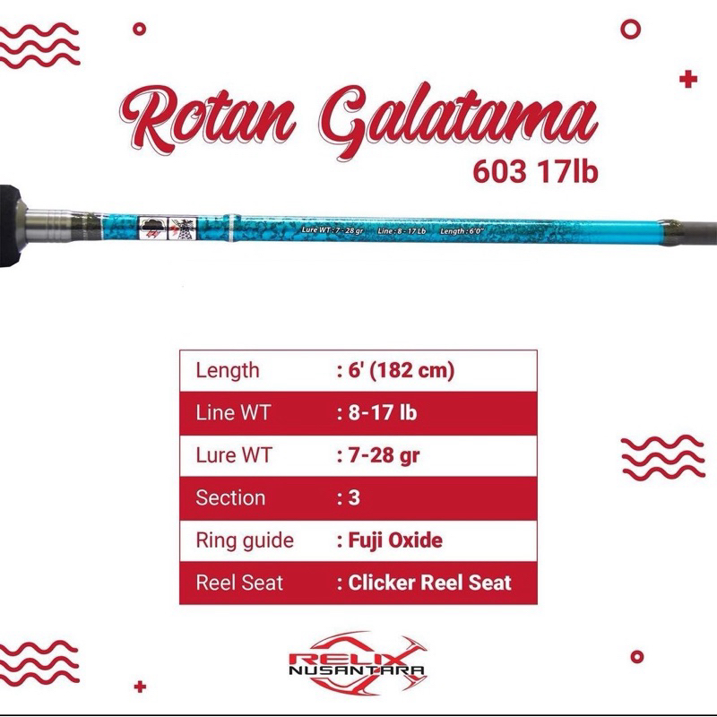 Jual Rod Joran Relix Nusantara Rotan all round 603 14 17 lb Galatama ...