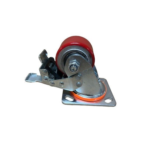 Jual RODA PU MERAH HEAVY DUTY 3 INCH ( REM ) | Shopee Indonesia