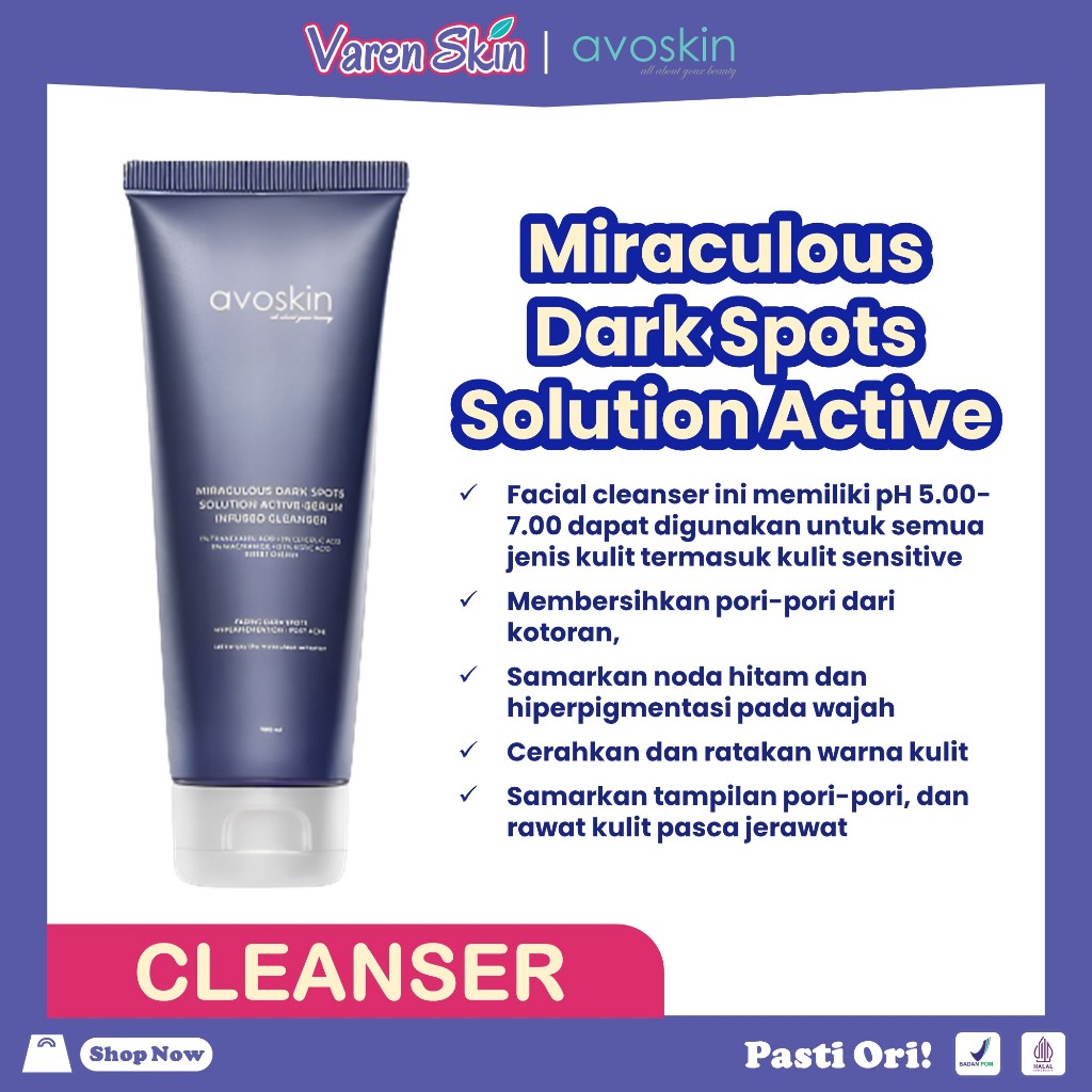 Jual AVOSKIN Miraculous Dark Spots Cleanser Facial Wash untuk Kulit