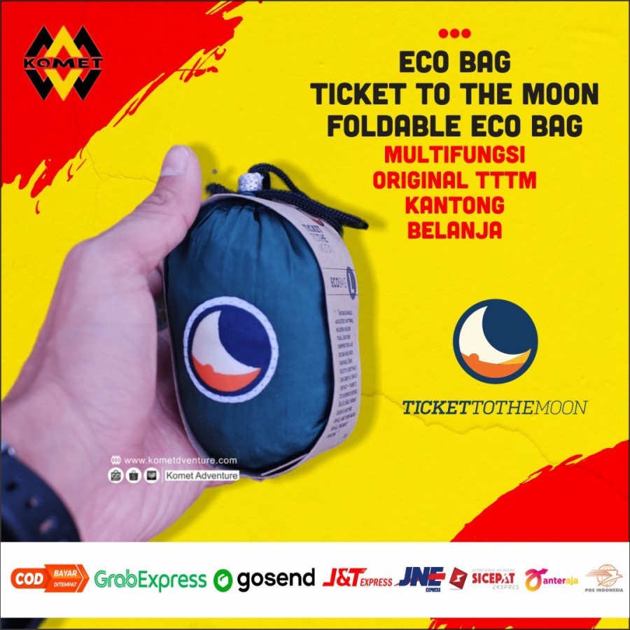 Jual Eco Bag Ticket To The Moon Foldable Eco Bag Multifungsi Original Ttm Kantong Belanja 6070